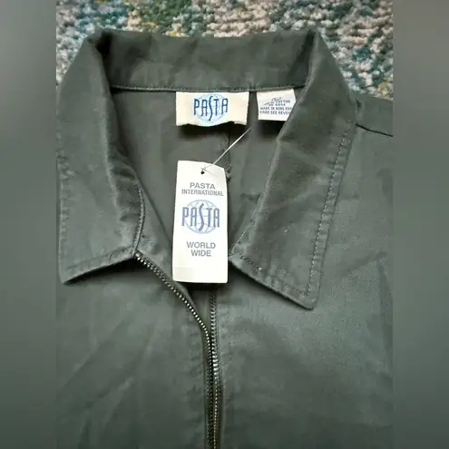 Vintage NOS Pasta International green cotton zip vest, size large