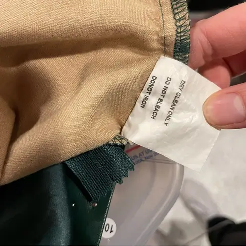 Y2K Green machine faux leather studded micro mini skirt shorts liner rocker punk Size M