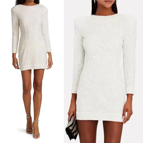 Retrofête Nikki Sequin Dress in White Size Small