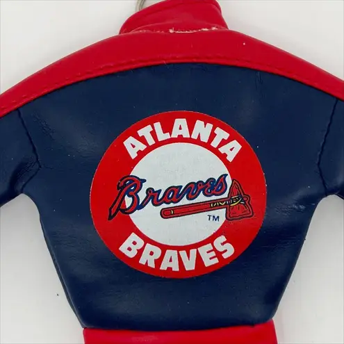 Vintage 90s Atlanta Braves MLB Baseball Jacket Keyring Key Chain Blue Red