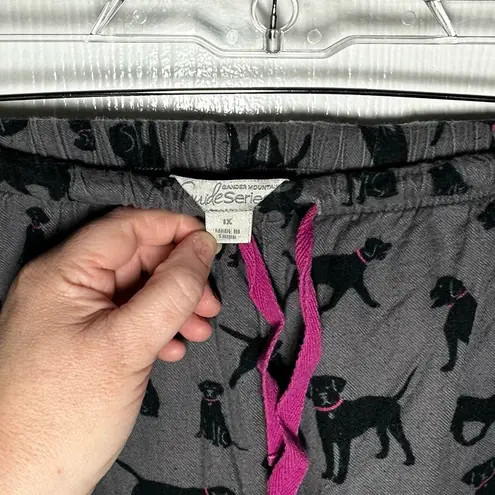 Gander mountain π°3 for $27π° 1X Charcoal Flannel PJ Pants w/ Black Lab Print & Pink Accents