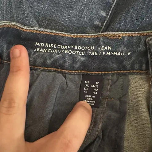 Lands End Light Blue Size 12 Curvy Bootcut Jeans W 31.5 And 29" Inseam Mid Rise