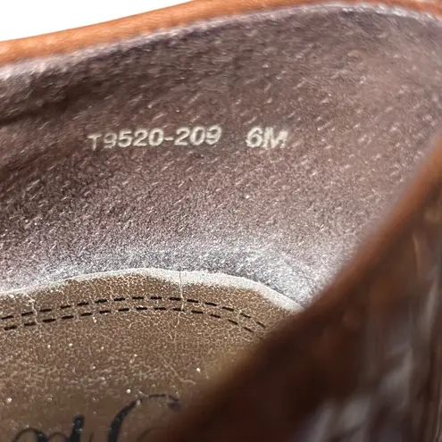 Vintage 80s 90s Trotters Women's 6M Brown Woven Leather Heels Made in USA Size 6