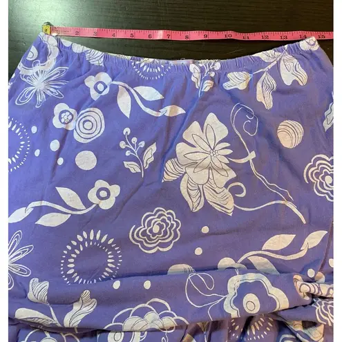Fresh Produce Skirt Women's Small Cotton Pull On Purple Floral FLAWS HOLE STAIN