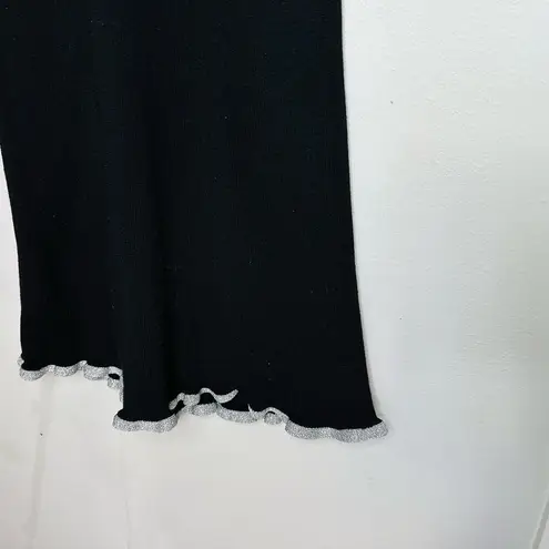 See By Chloe Women's Black Sweater Wool Ruffle Tie Back Mini Dress Size Medium