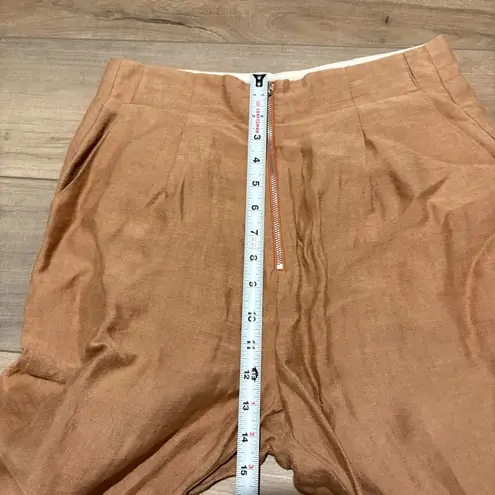 Scotch & Soda linen zip front trouser pants straight leg brown size medium