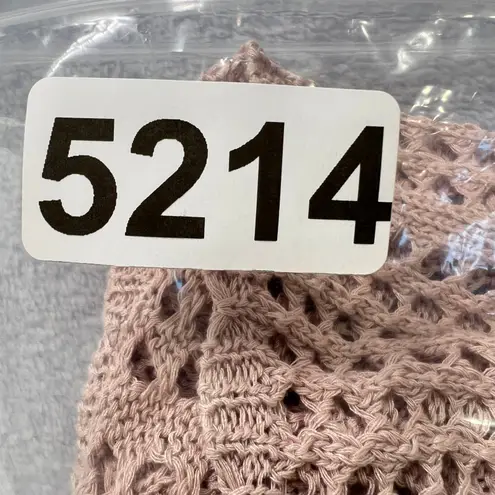 Bloomchic Crochet Knit Top Cover Up Short Sleeve Open Weave Blush Pink Size 10