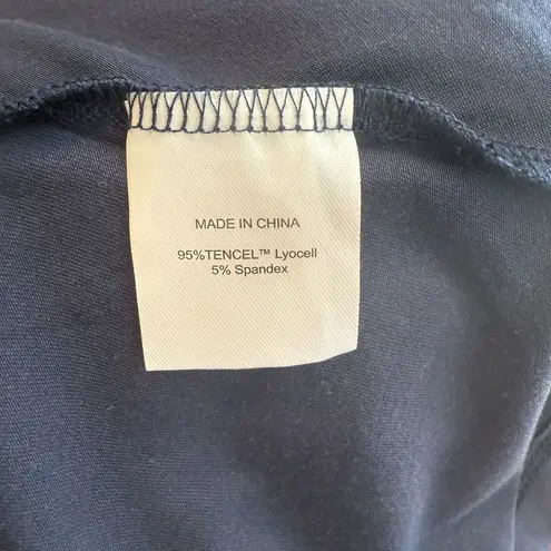 Quince Tencel Jersey Wrap Midi Dress Size XS Navy Blue Work Office Career