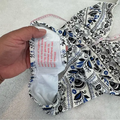 Boden Bow Detail Halter Swimsuit size 8 White