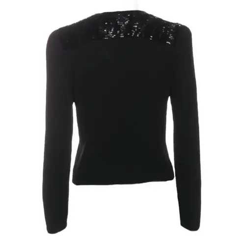 St. John Vintage Black Beaded Santana Knit Jacket Cardigan sz Small