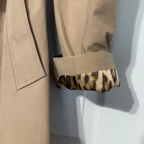 Talbots  Belted Trench Satin Animal Print Lining Size 10 NEW - Image 6