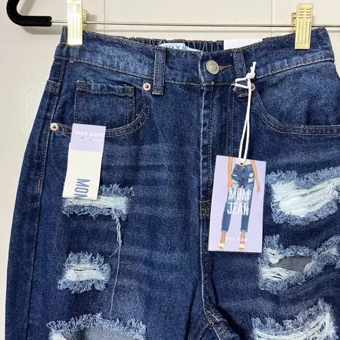 Wax Jean WAX Jeans Distressed Mom Jeans Dark Wash Size S NWT