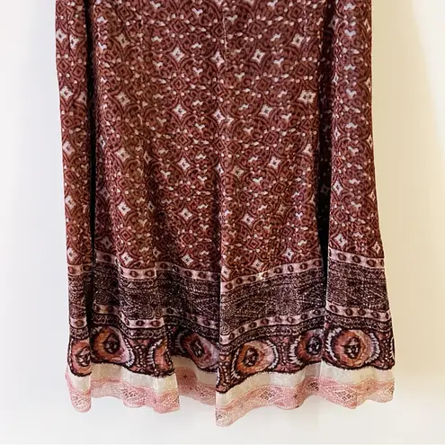 Elie Tahari Mahogany Evita Silk Blend Midi Skirt A-line NEW Lined Size 6 Mosaic