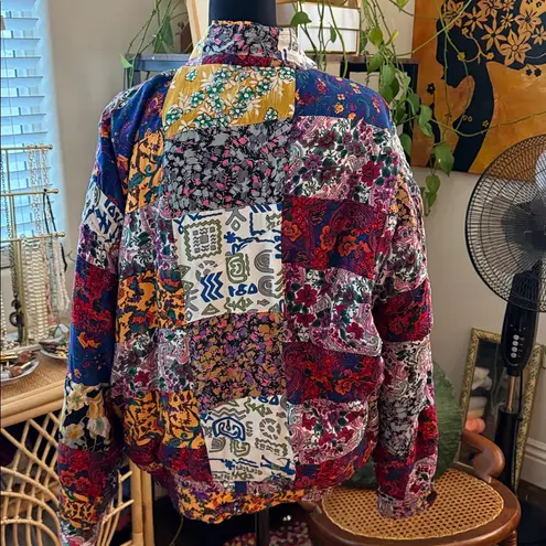 Vintage 80s/90s We Be Bop Multicolor Boho Floral Paisley Patchwork Bomber Jacket Size undefined