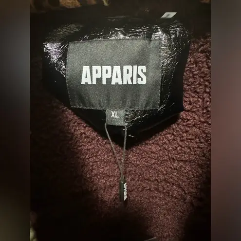 NWT $575 Apparis Catalina Jacket Noir and Burgundy XL Red