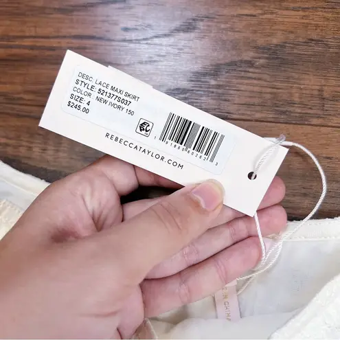 Rebecca Taylor • Lace Maxi Skirt cream New Ivory flowy slit crochet beach summer