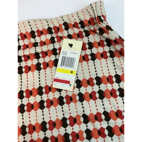 Studio M Print Mini Skirt Lined Stretch Geometric Vintage Style Retro Look Med Multiple