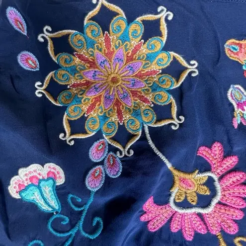 Johnny Was Alesa heavily embroidered Tiered Silk Tunic NWT RARE