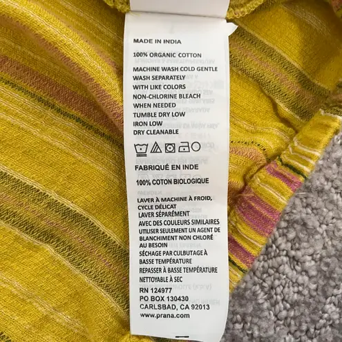 prAna New Smocked Tie Hem Tank Top Little Palm Cami Leapfrog Stripe Size Large