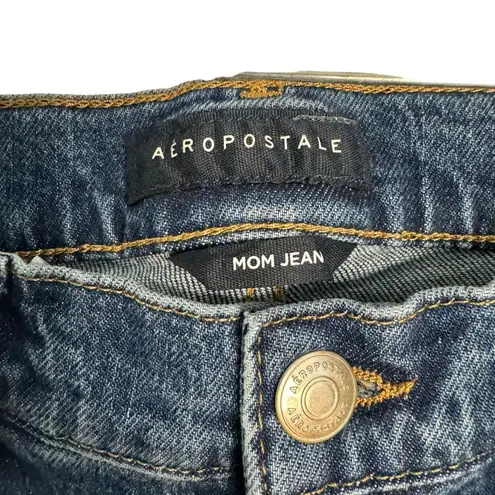 Aeropostale  Dark Wash Distressed Mom Jeans Sz 2