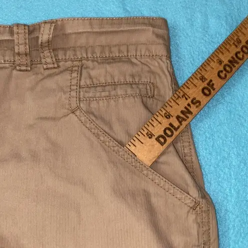 Gloria Vanderbilt cargo cotton crop pants 9 pockets tan size 14