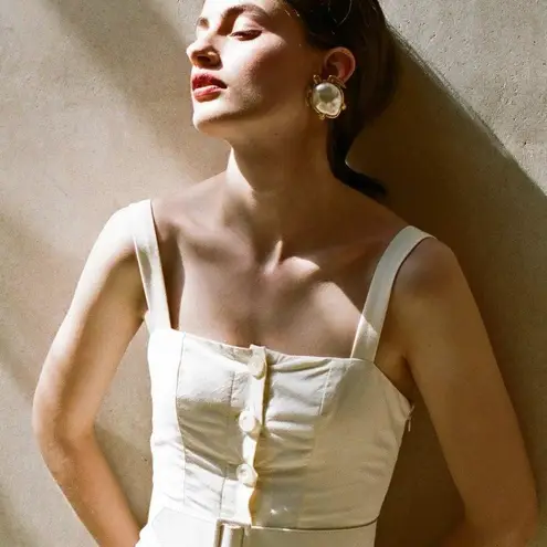 STAUD Mongo Jumpsuit Size M White Size M