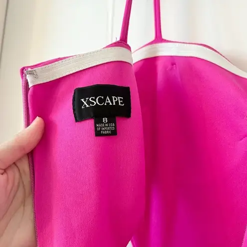 XScape Cutout Slit Maxi Gown Fuschia Size 8 NWT