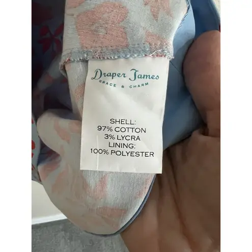 Draper James The Madeline Mackenzie Dress Blue Floral Sleeveless Size 2 On TV