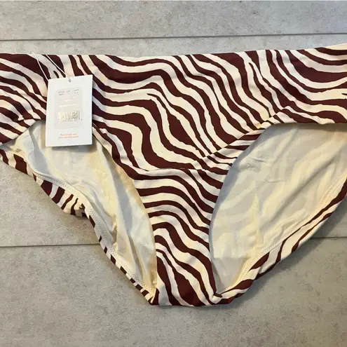 ANDIE NWT Swim Truffle Bias Stripe Hipster Bikini Bottom Large 90s Low Rise
