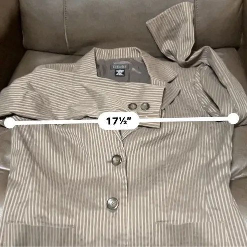 Rafaella Women Blazer Size 10 Brown White Striped