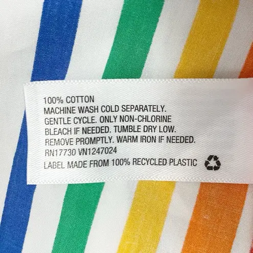 Christopher John Rogers x Target Rainbow Stripe Belted Shirt Dress Size 2 Cotton Red