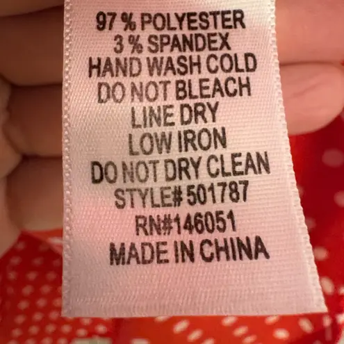 Monteau  Red Button Front Midi Polka Dot Dress Retro Pin Up Vintage Inspired S thumbnail 6