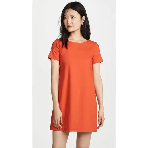 Theory  Panel Shift Good Linen Mini Dress in Crunch Size XL Orange Short Sleeve - Image 2