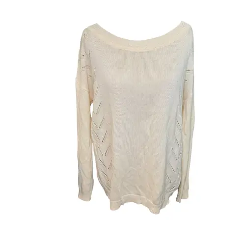 Lulus Cream Knit Sweater Women's Small Long Sleeve Round Neck Casual