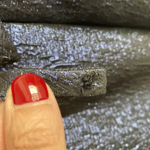 Rickie Freeman x Teri Jon Jacquard Blue Metallic Cocktail Dress Size 6 READ