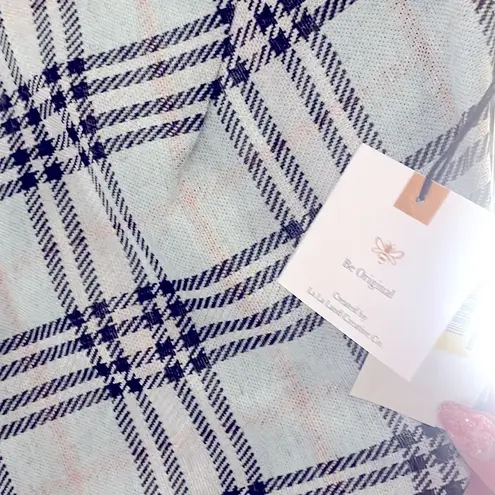 NWT Y2K Mini Skirt Size Medium Knit Academia Plaid Grunge School Girly coquette Blue