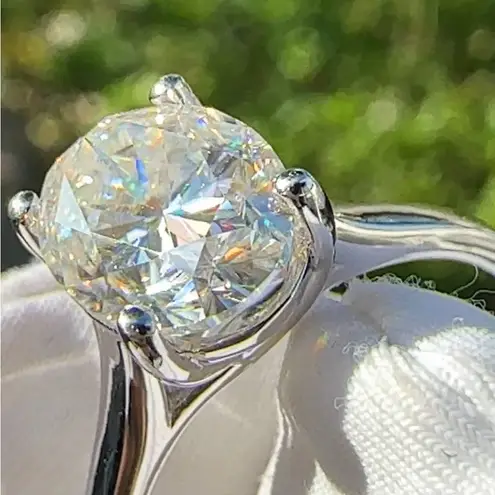 Certified 2.5ct Oval cut moissanite D VVS1 S925 sterling silver engagement ring7