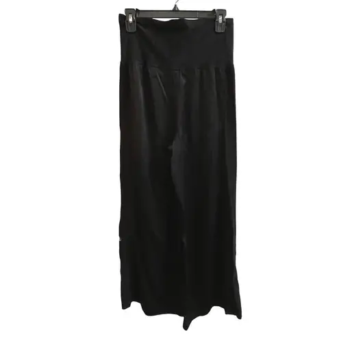 ATM Black High Waist Wide Leg Palazzo Pants PULL ON Flowy Viscose MEDIUM Size undefined
