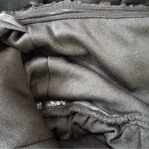 YA Los Angeles Black Strapless Maxi Dress Ruffled Bust Lined Sheer Skirt by S-M