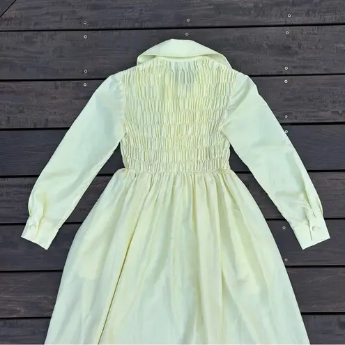 Yellow Vintage 70s Glen of Michigan Maxi Dress w/ Ruffled Stretch Button Up Top