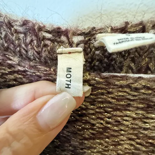 MOTH | Anthropologie Brown Bronze Knit Sweater Wool Mohair Blend Women’s Small