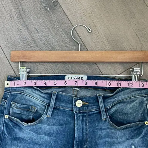 Frame Le Skinny de Jeanne Irvingford Raw Stagger Hem Jeans size 28