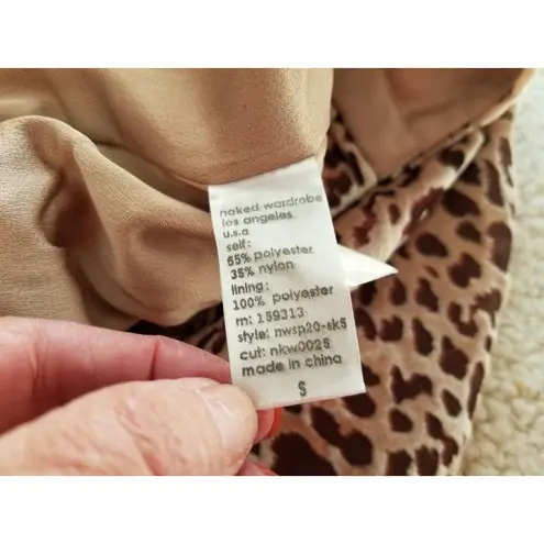 Naked Wardrobe The Statement Leopard Print Mini Skirt Size S Brown