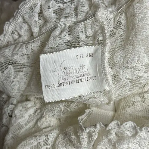 Vassarette Vintage Hollywood Full Slip 36S Sleeveless Sheer Lace Applique White