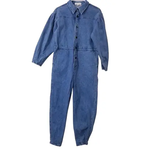 Something Navy Cotton Blend Denim Boilersuit Overall Jeans with Pockets