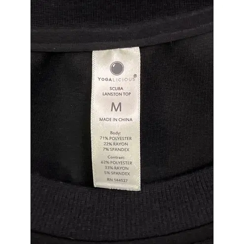Yogalicious  Scuba Lanston Cropped Top Black Size M Short Sleeve Pullover - Image 5