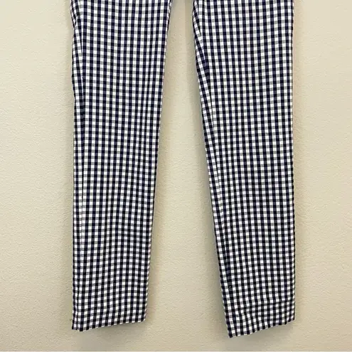 J. McLaughlin  Masie Gingham Plaid Slim Straight Leg‎ Pull On Pants Navy Size 4