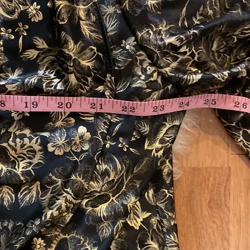Gossip Vintage 1980’s Metallic Floral Black & Gold Blouse/Mini Dress EUC Sz 20W