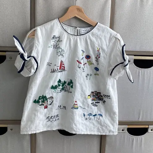 Tanya Taylor  sailboat embroidered blouse