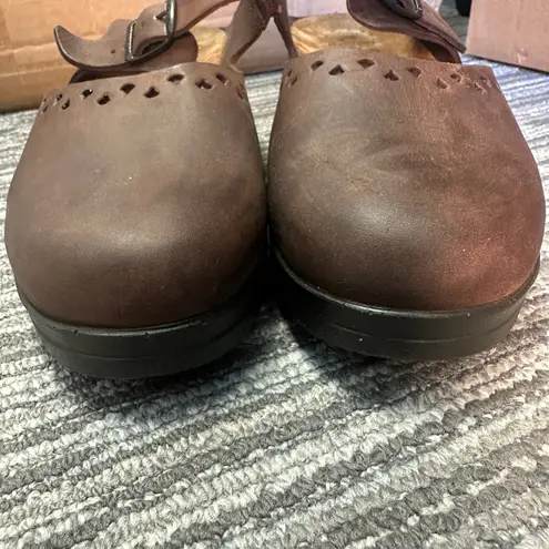 Mephisto Mobils Sabatina Brown Leather Mary Jane Clogs Earthy Witch Boho Granola Size 10